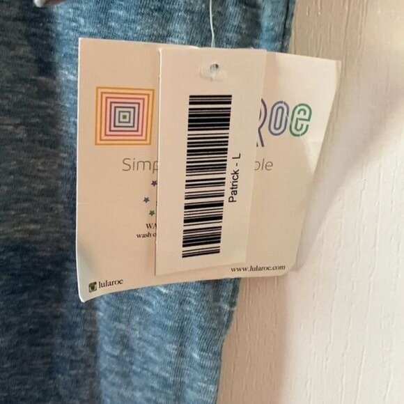 LuLaRoe Simply Comfortable Heathered Blue & Gray Short Sleeve T-Shirt L - Picture 7 of 7